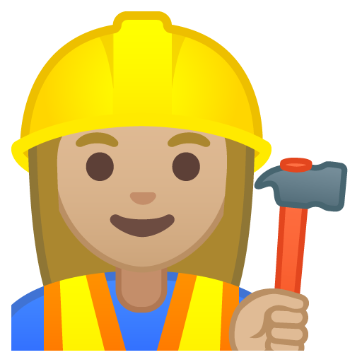 Woman Construction Worker: Medium-Light Skin Tone, the design in this release