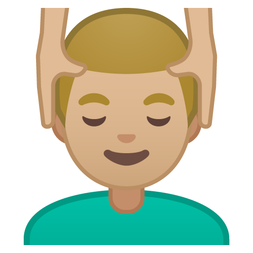 Man Getting Massage: Medium-Light Skin Tone, the design in this release