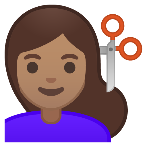 Person Getting Haircut: Medium Skin Tone, the design in this release