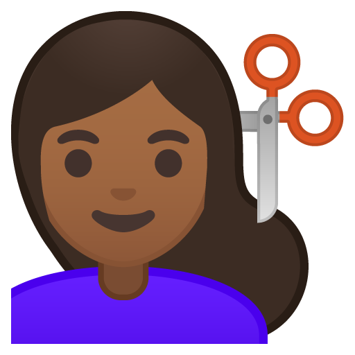 Person Getting Haircut: Medium-Dark Skin Tone, the design in this release