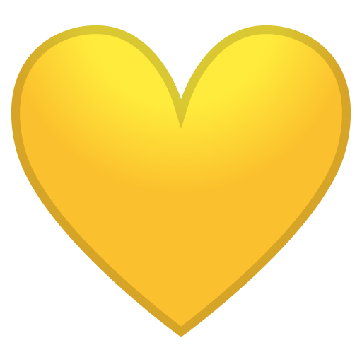 Yellow Heart as drawn by Google in Android 8.0