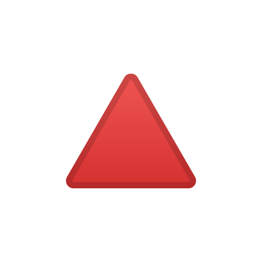 Triangolo Rosso Con Punta Verso L’alto as drawn by Google in Android 8.0