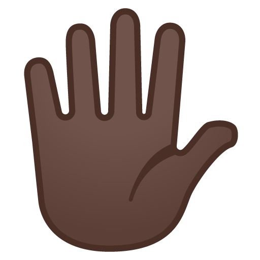 Hand with Fingers Splayed: Dark Skin Tone, the design in this release