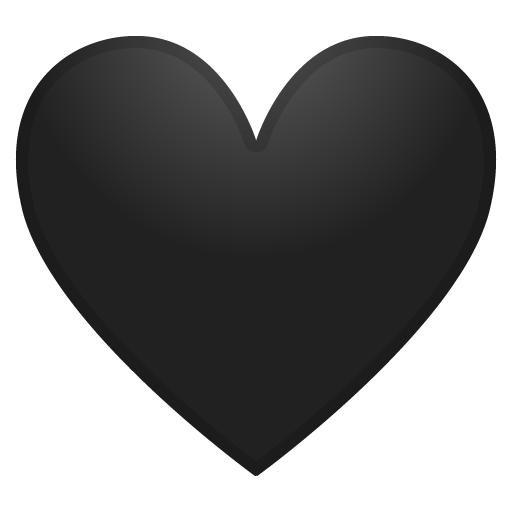 Black Heart as drawn by Google in Android 8.0