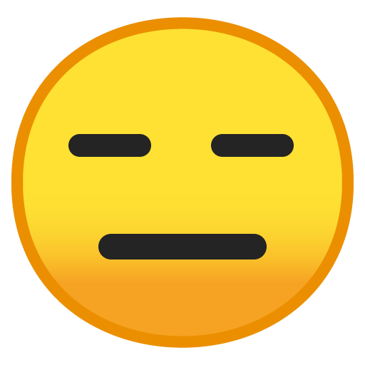 Expressionless Face as drawn by Google in Android 8.0