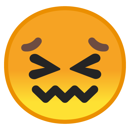Confounded Face as drawn by Google in Android 8.0