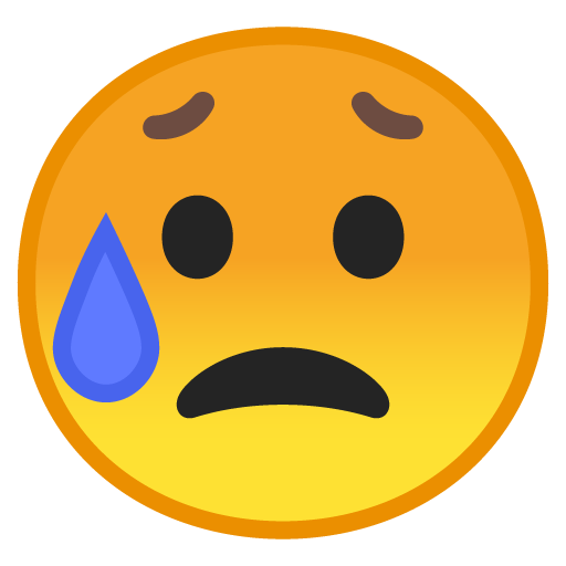 Sad but Relieved Face as drawn by Google in Android 8.0