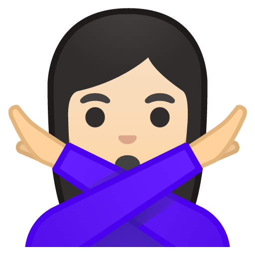Woman Gesturing NO: Light Skin Tone, the design in this release