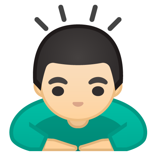 Man Bowing: Light Skin Tone, the design in this release