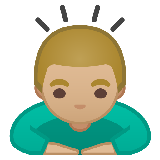 Person Bowing: Medium-Light Skin Tone, the design in this release