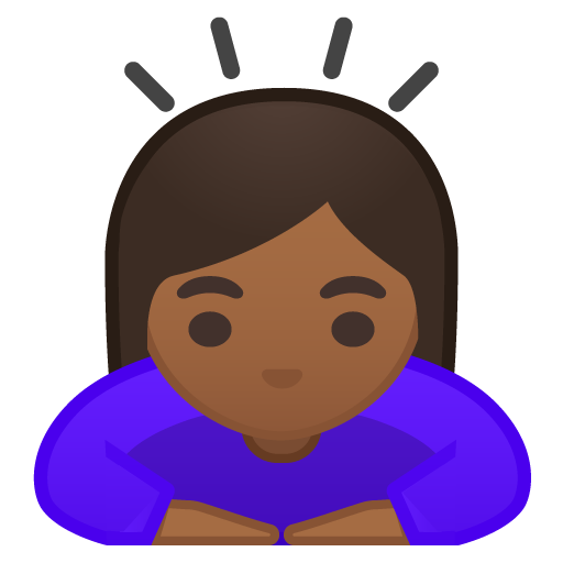 Woman Bowing: Medium-Dark Skin Tone, the design in this release