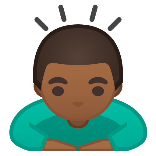 Man Bowing: Medium-Dark Skin Tone, the design in this release