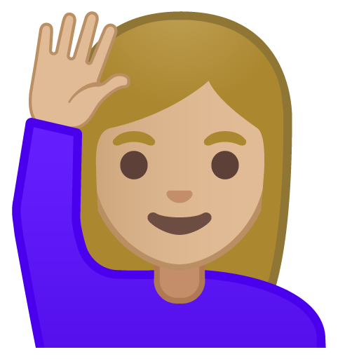 Person Raising Hand: Medium-Light Skin Tone, the design in this release