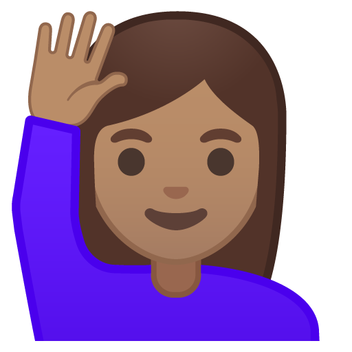 Woman Raising Hand: Medium Skin Tone, the design in this release