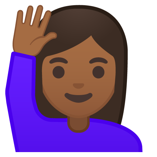 Person Raising Hand: Medium-Dark Skin Tone, the design in this release