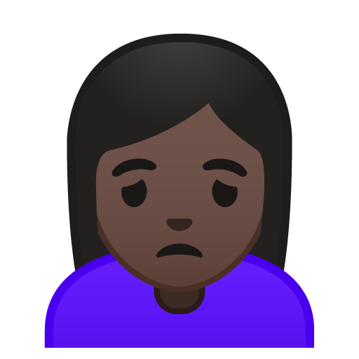 Woman Frowning: Dark Skin Tone, the design in this release