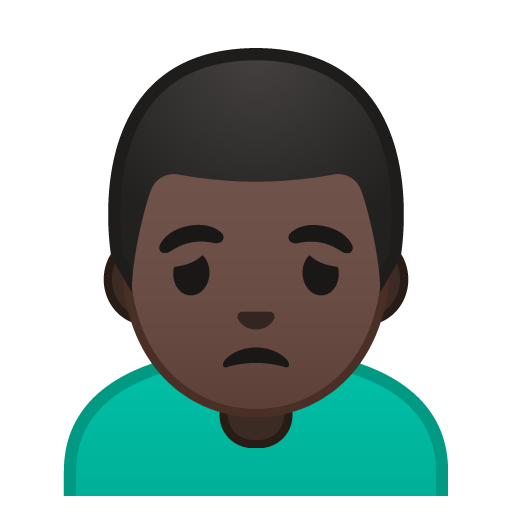 Man Frowning: Dark Skin Tone, the design in this release