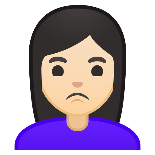 Person Pouting: Light Skin Tone, the design in this release