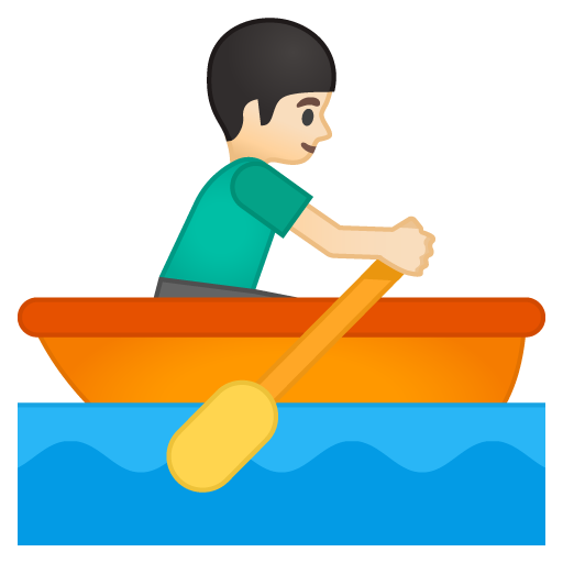 Person Rowing Boat: Light Skin Tone, the design in this release