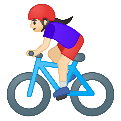 Woman Biking: Light Skin Tone, the design in this release