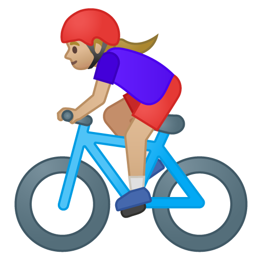 Woman Biking: Medium-Light Skin Tone, the design in this release