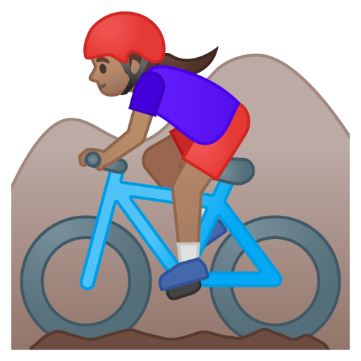 Woman Mountain Biking: Medium Skin Tone, the design in this release