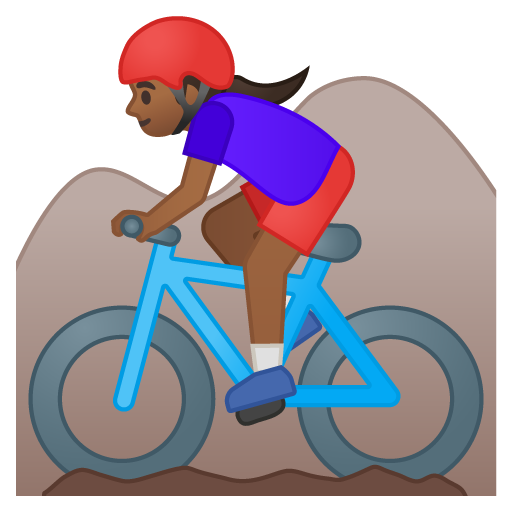 Woman Mountain Biking: Medium-Dark Skin Tone, the design in this release