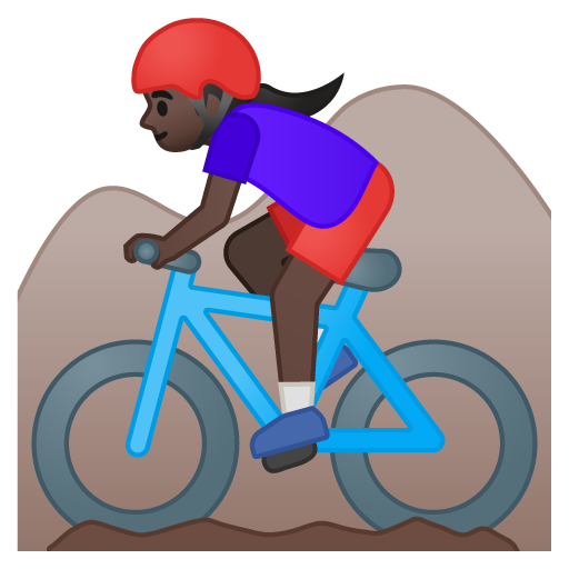 Woman Mountain Biking: Dark Skin Tone, the design in this release