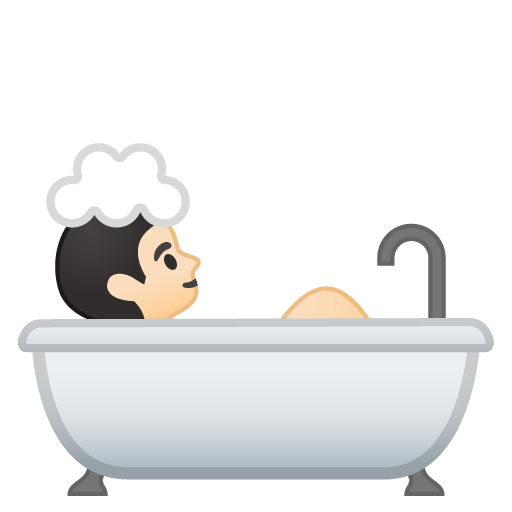 Person Taking Bath: Light Skin Tone, the design in this release