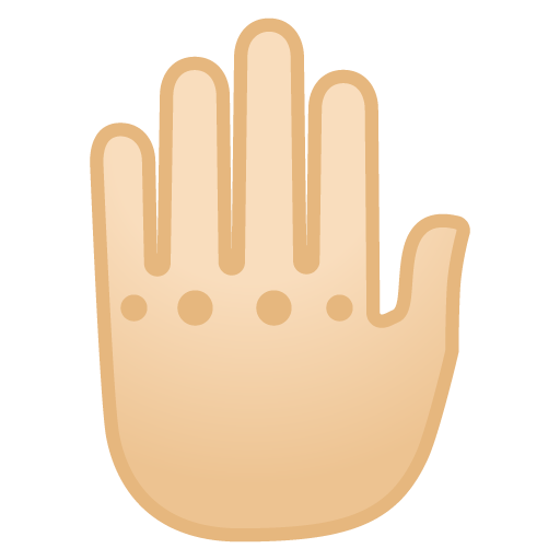 Raised Back of Hand: Light Skin Tone, the design in this release