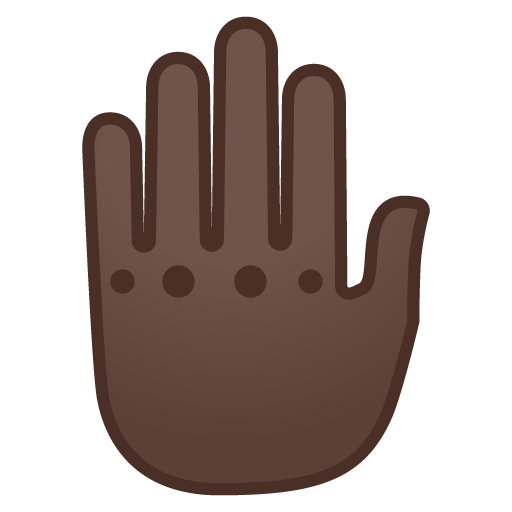 Raised Back of Hand: Dark Skin Tone, the design in this release