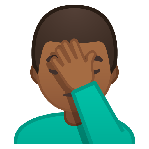 Man Facepalming: Medium-Dark Skin Tone, the design in this release