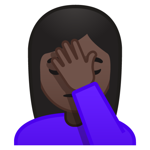 Person Facepalming: Dark Skin Tone, the design in this release