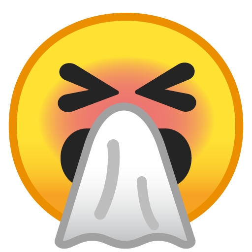 Sneezing Face as drawn by Google in Android 8.0