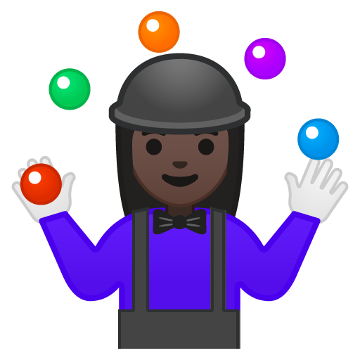 Woman Juggling: Dark Skin Tone, the design in this release