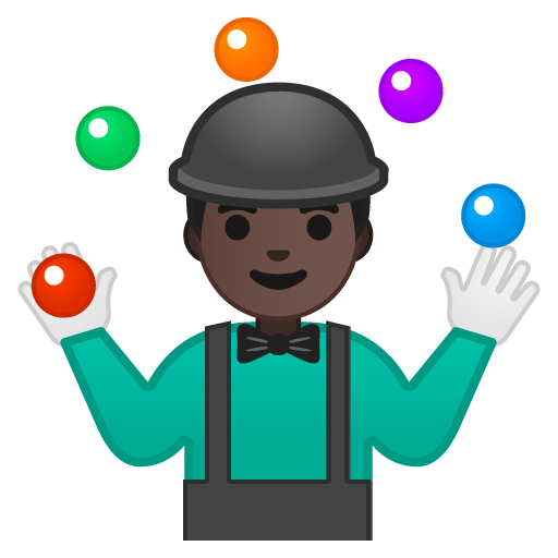 Person Juggling: Dark Skin Tone, the design in this release