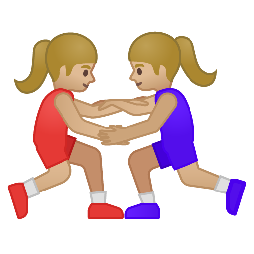 Women Wrestling: Medium-Light Skin Tone, the design in this release
