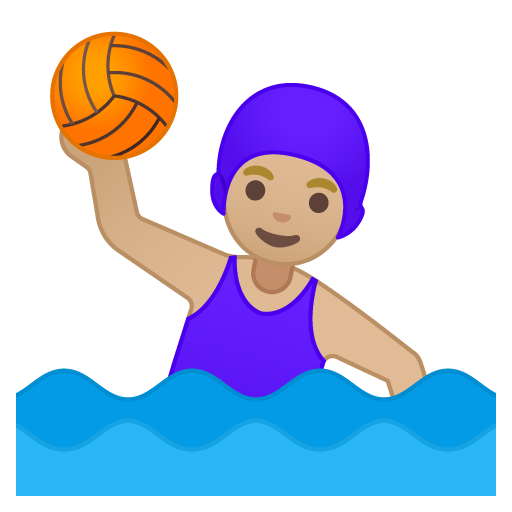 Woman Playing Water Polo: Medium-Light Skin Tone, the design in this release
