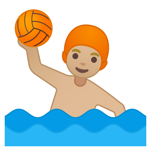 Man Playing Water Polo: Medium-Light Skin Tone, the design in this release