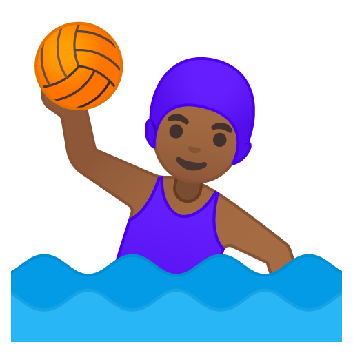 Woman Playing Water Polo: Medium-Dark Skin Tone, the design in this release