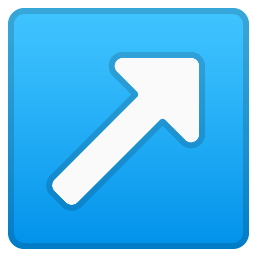 Up-Right Arrow as drawn by Google in Android 8.0