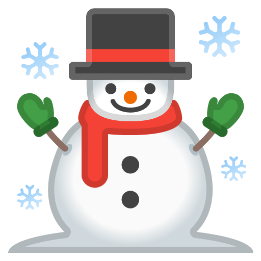 Snowman as drawn by Google in Android 8.0