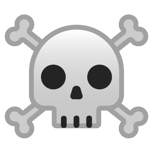 Skull and Crossbones as drawn by Google in Android 8.0