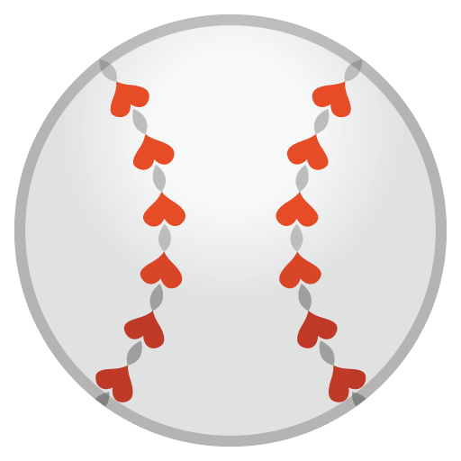 Baseball as drawn by Google in Android 8.0
