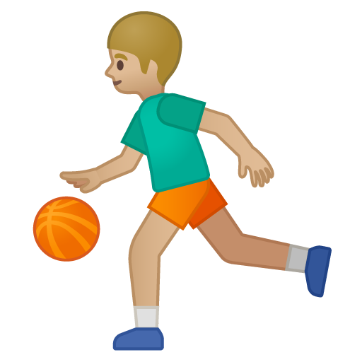 Person Bouncing Ball: Medium-Light Skin Tone, the design in this release