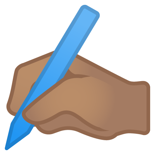 Writing Hand: Medium Skin Tone, the design in this release