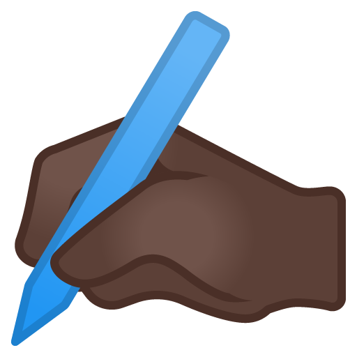 Writing Hand: Dark Skin Tone, the design in this release