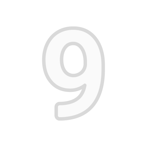 Digit Nine as drawn by Google in Android 8.0