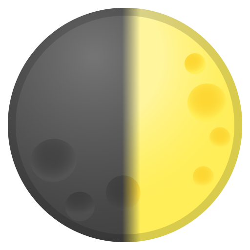First Quarter Moon as drawn by Google in Android 8.1