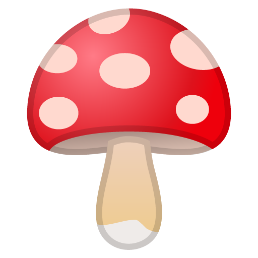 Mushroom as drawn by Google in Android 8.1
